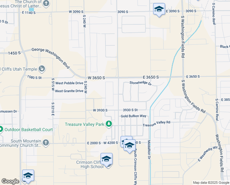 map of restaurants, bars, coffee shops, grocery stores, and more near 3771 South McKenzie Lane in Washington