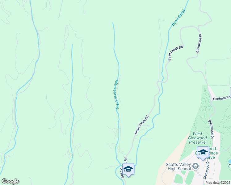 map of restaurants, bars, coffee shops, grocery stores, and more near 2372 Bean Creek Road in Scotts Valley