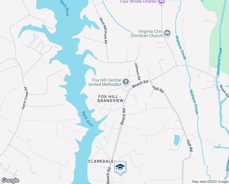 map of restaurants, bars, coffee shops, grocery stores, and more near 7 Church Lane in Hampton