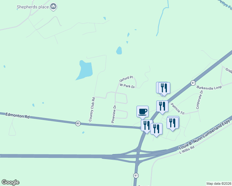 map of restaurants, bars, coffee shops, grocery stores, and more near 299 Pineview Loop in Columbia