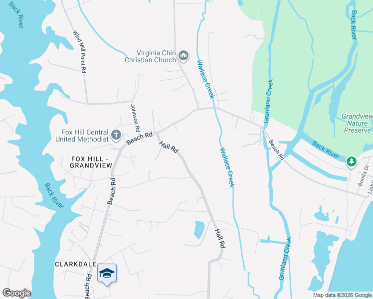 map of restaurants, bars, coffee shops, grocery stores, and more near 336 Hall Road in Hampton