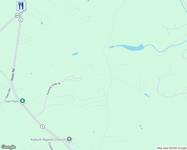 map of restaurants, bars, coffee shops, grocery stores, and more near 3815 Fairway View Drive in Riner