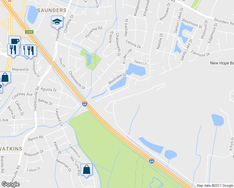 map of restaurants, bars, coffee shops, grocery stores, and more near 73 Kincaid Lane in Hampton