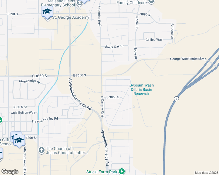 map of restaurants, bars, coffee shops, grocery stores, and more near 3780 South 890 East in Washington