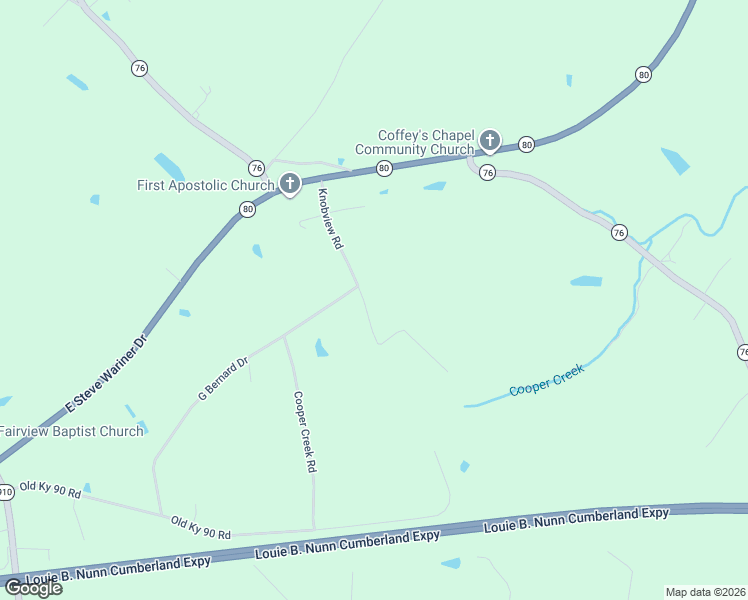 map of restaurants, bars, coffee shops, grocery stores, and more near Knob View Road in Russell Springs