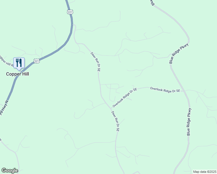 map of restaurants, bars, coffee shops, grocery stores, and more near 137 Ramsey Boulevard Southeast in Copper Hill