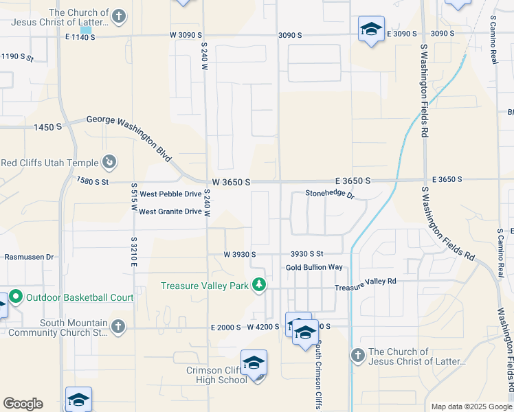 map of restaurants, bars, coffee shops, grocery stores, and more near 3770 Mitchell Drive in Washington