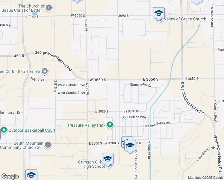 map of restaurants, bars, coffee shops, grocery stores, and more near 3736 South McKenzie Lane in Washington