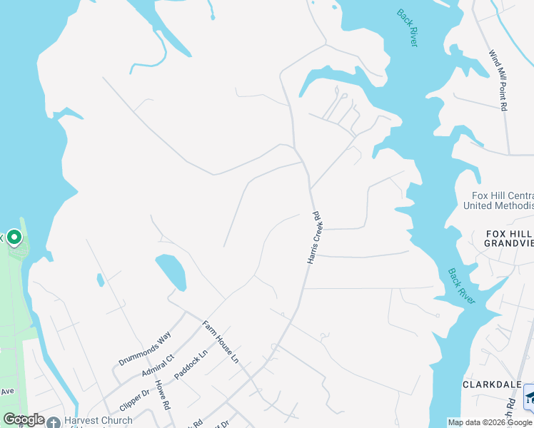 map of restaurants, bars, coffee shops, grocery stores, and more near 25 Riding Path in Hampton