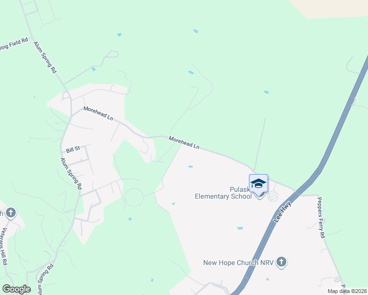 map of restaurants, bars, coffee shops, grocery stores, and more near 3394 Canterbury Road in Pulaski