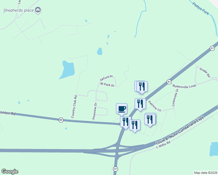 map of restaurants, bars, coffee shops, grocery stores, and more near 1-299 Pineview Loop in Columbia
