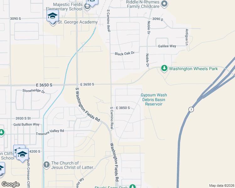 map of restaurants, bars, coffee shops, grocery stores, and more near 3780 South 890 East in Washington