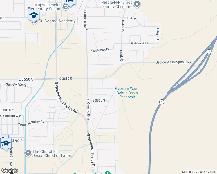 map of restaurants, bars, coffee shops, grocery stores, and more near 1043 East 3740 South in Washington