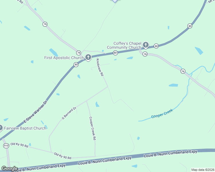 map of restaurants, bars, coffee shops, grocery stores, and more near Knobview Road in Russell Springs