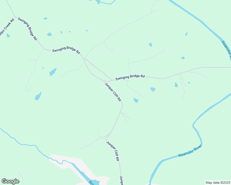 map of restaurants, bars, coffee shops, grocery stores, and more near 1195 Juniper Cliff Road in Brookneal