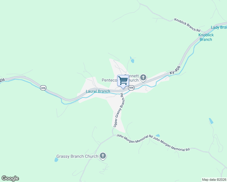 map of restaurants, bars, coffee shops, grocery stores, and more near Ky-406 in Stinnett