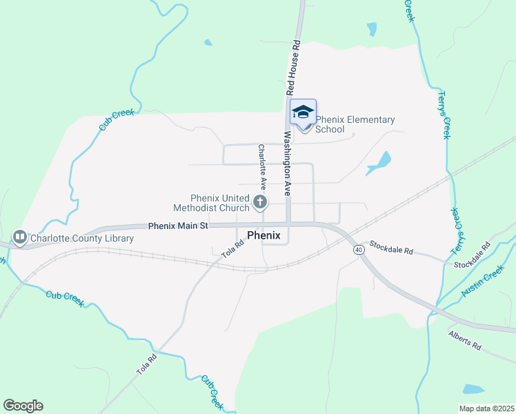 map of restaurants, bars, coffee shops, grocery stores, and more near 401 Church Street in Phenix