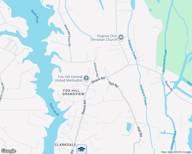 map of restaurants, bars, coffee shops, grocery stores, and more near 4 Johnson Road in Hampton