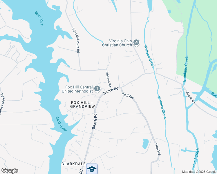 map of restaurants, bars, coffee shops, grocery stores, and more near 4 Johnson Road in Hampton
