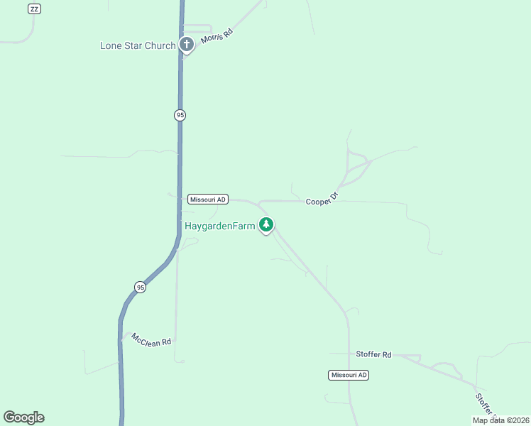 map of restaurants, bars, coffee shops, grocery stores, and more near 986 Missouri AD in Mountain Grove