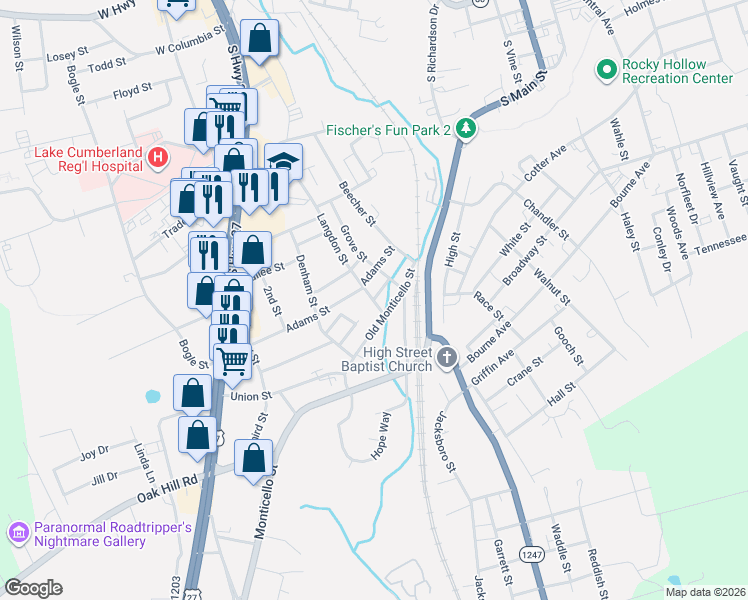 map of restaurants, bars, coffee shops, grocery stores, and more near 699 1st Street in Somerset