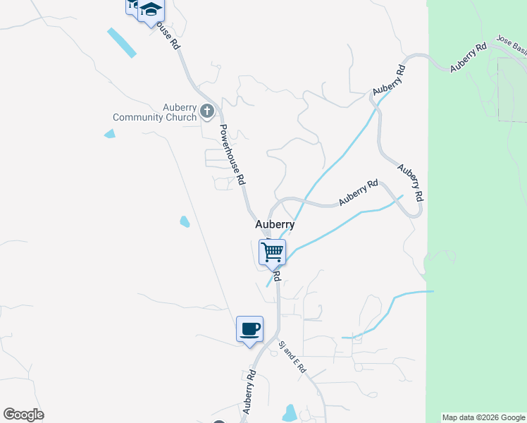 map of restaurants, bars, coffee shops, grocery stores, and more near in Auberry