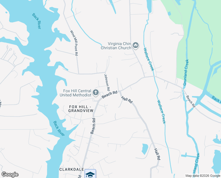 map of restaurants, bars, coffee shops, grocery stores, and more near 4 Johnson Road in Hampton