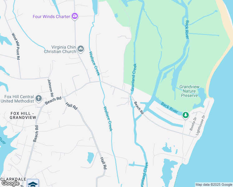 map of restaurants, bars, coffee shops, grocery stores, and more near 1 Elliott Place in Hampton