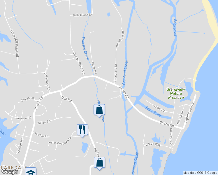 map of restaurants, bars, coffee shops, grocery stores, and more near 1 Elliott Place in Hampton