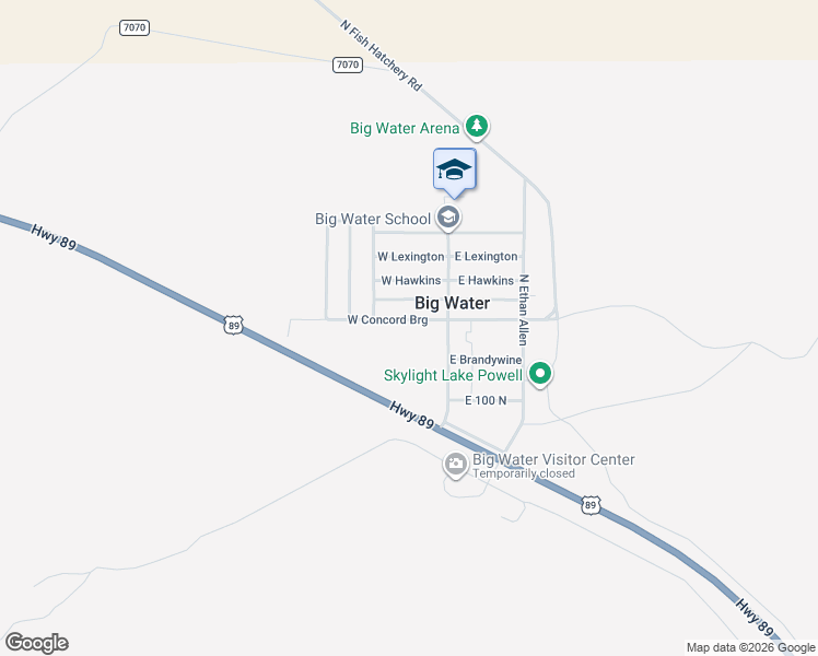 map of restaurants, bars, coffee shops, grocery stores, and more near 254 Concord Bridge in Big Water