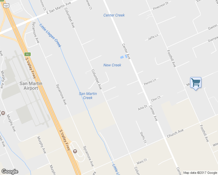 map of restaurants, bars, coffee shops, grocery stores, and more near 1165 Sherry Lane in San Martin