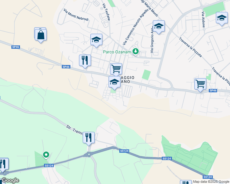 map of restaurants, bars, coffee shops, grocery stores, and more near 11 Via Monte Rosa in Libero consorzio comunale di Siracusa