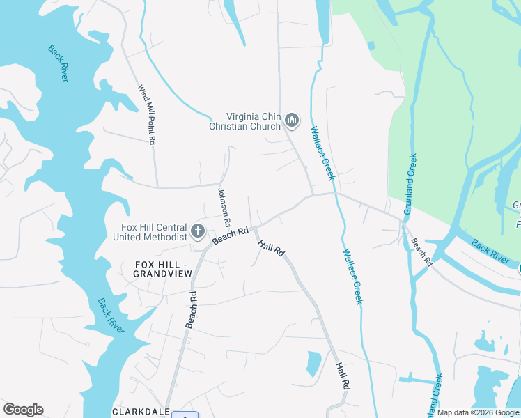map of restaurants, bars, coffee shops, grocery stores, and more near 701 Beach Road in Hampton