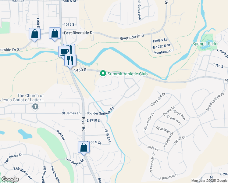 map of restaurants, bars, coffee shops, grocery stores, and more near 1620 1450 South Street in Saint George