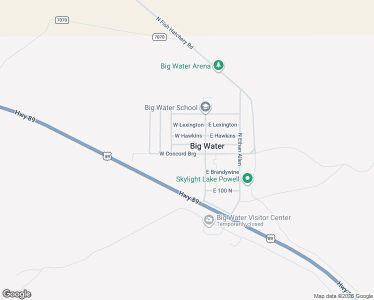map of restaurants, bars, coffee shops, grocery stores, and more near 254 Concord Bridge in Big Water