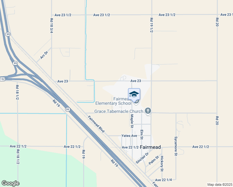 map of restaurants, bars, coffee shops, grocery stores, and more near 22799 Alder Street in Chowchilla