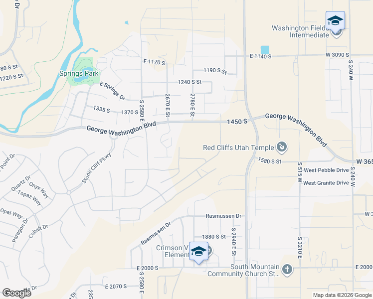 map of restaurants, bars, coffee shops, grocery stores, and more near in St. George