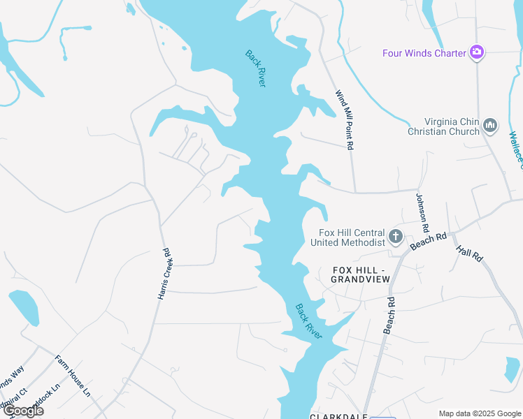 map of restaurants, bars, coffee shops, grocery stores, and more near 276 Harris Creek Road in Hampton