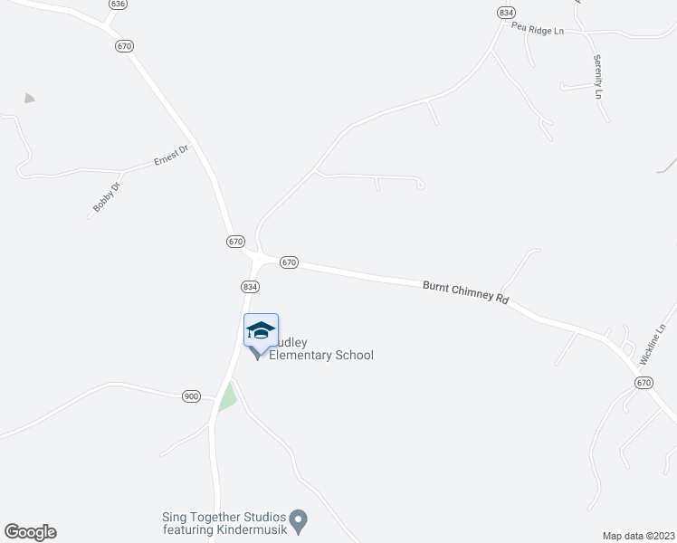 map of restaurants, bars, coffee shops, grocery stores, and more near Burnt Chimney Road in Wirtz