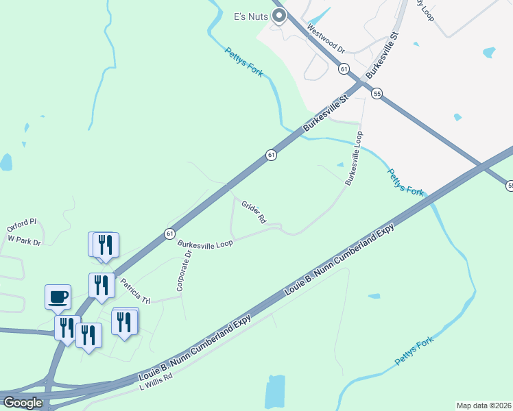 map of restaurants, bars, coffee shops, grocery stores, and more near 100-180 Grider Road in Columbia