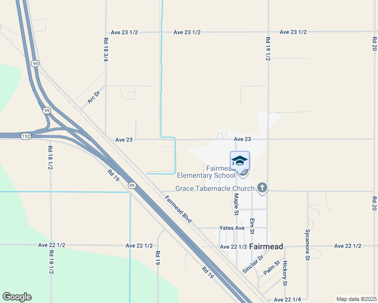 map of restaurants, bars, coffee shops, grocery stores, and more near 19212 Avenue 23 in Chowchilla