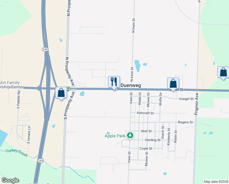 map of restaurants, bars, coffee shops, grocery stores, and more near 6974 East 7th Street in Joplin