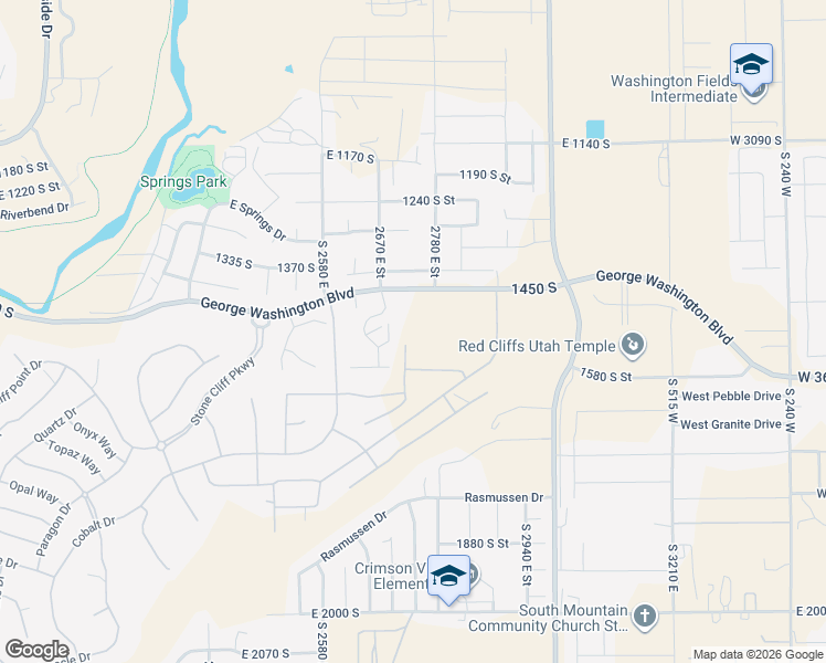 map of restaurants, bars, coffee shops, grocery stores, and more near in St. George