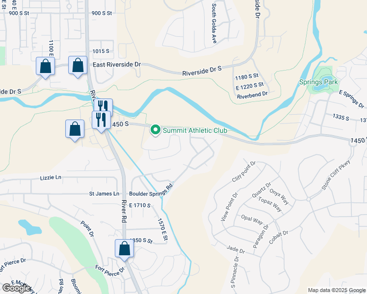 map of restaurants, bars, coffee shops, grocery stores, and more near 1620 1450 South in St. George