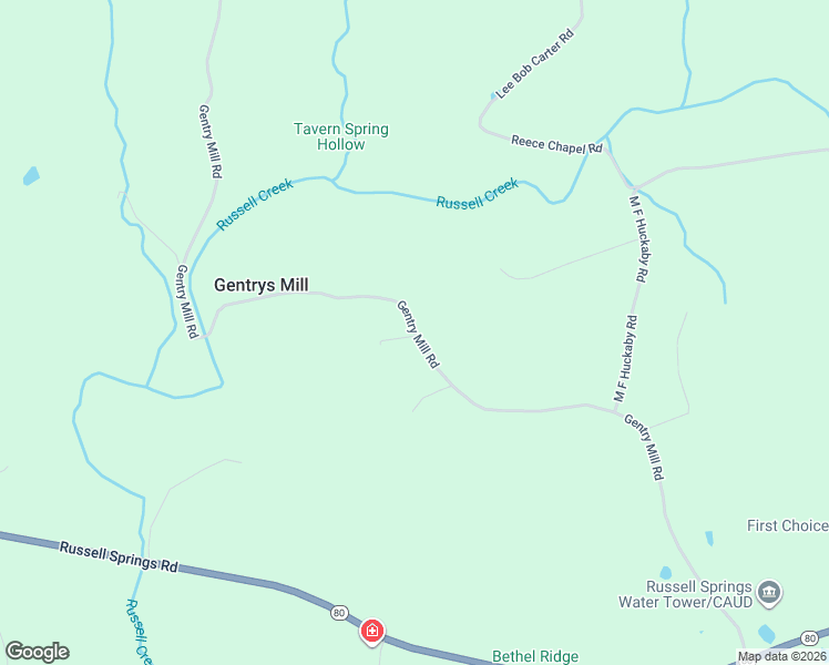 map of restaurants, bars, coffee shops, grocery stores, and more near 2022 Gentry Mill Road in Russell Springs