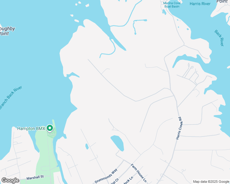map of restaurants, bars, coffee shops, grocery stores, and more near 301 Brittain Lane in Hampton