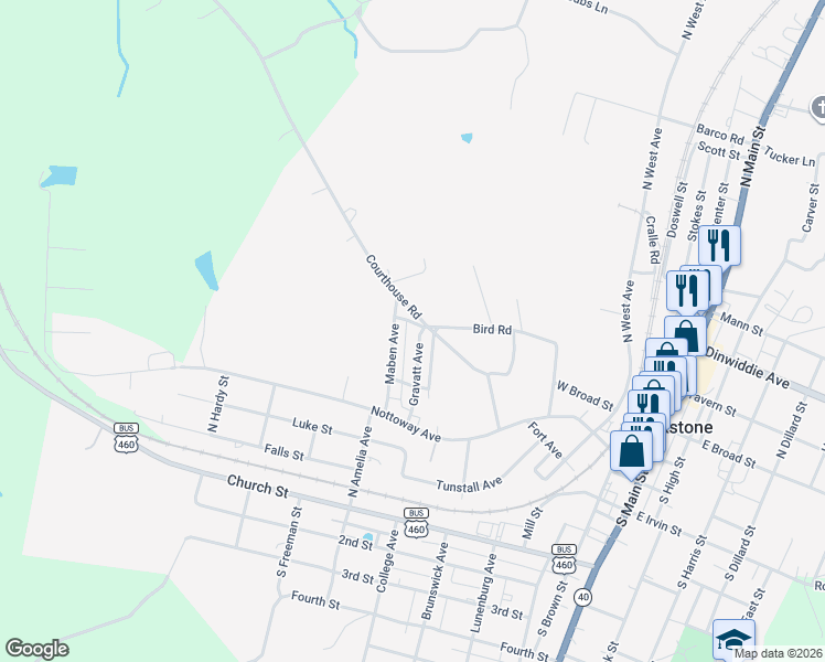 map of restaurants, bars, coffee shops, grocery stores, and more near 216 Maben Avenue in Blackstone