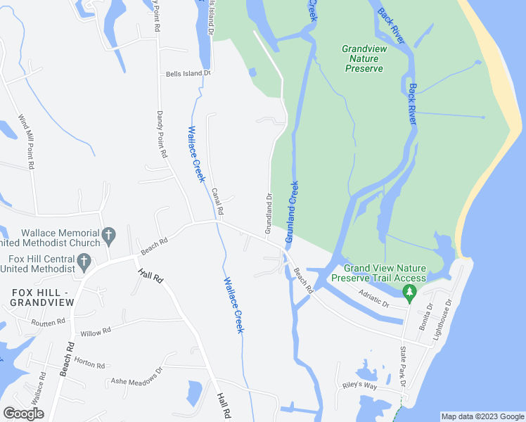 map of restaurants, bars, coffee shops, grocery stores, and more near 3 Grundland Drive in Hampton