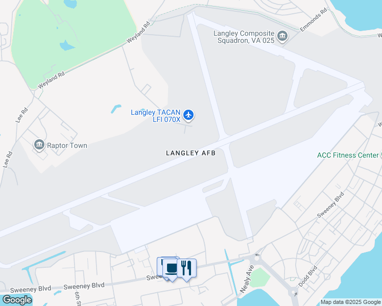 map of restaurants, bars, coffee shops, grocery stores, and more near in Hampton