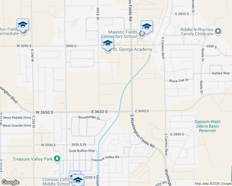 map of restaurants, bars, coffee shops, grocery stores, and more near 439 East 3500 South in Washington